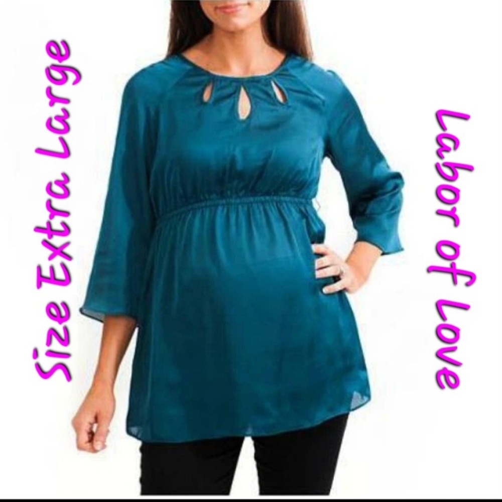 Size XL Teal Maternity Tunic Blouse